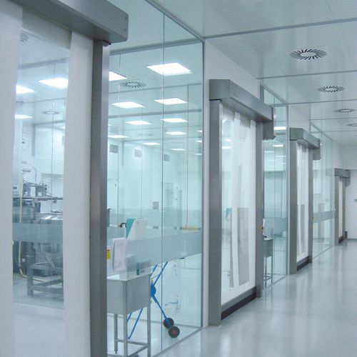 Porta ad avvolgimento - RR300 - ASSA ABLOY Entrance Systems - in acciaio inossidabile / per camera bianca / rapida