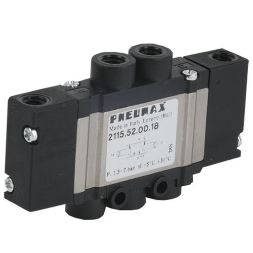 Distributore pneumatico a cassetto - 2100 series - PNEUMAX - azionato tramite solenoide / a 5 vie / in alluminio