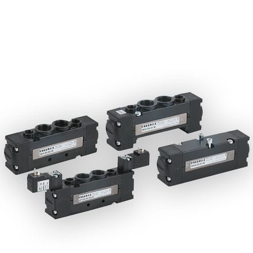 Distributore pneumatico a cassetto - 2600 series - PNEUMAX - azionato tramite solenoide / a 5 vie / in alluminio