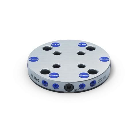 Sistema di bloccaggio e centraggio per macchina utensile - 45480 - LANG Technik - a piastra di serraggio modulare / di grande precisione / per lavorazione meccanica 5 assi