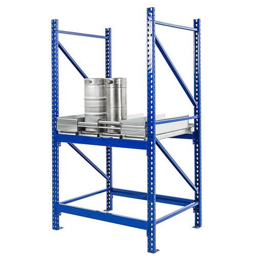 Scaffalatura per magazzino di stoccaggio - span track keg flow - UNEX Manufacturing - compatta / regolabile / per carichi medi