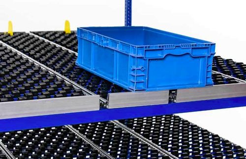 Scaffalatura per magazzino di stoccaggio - span track wheel bed - UNEX Manufacturing - dinamica / modulare / regolabile