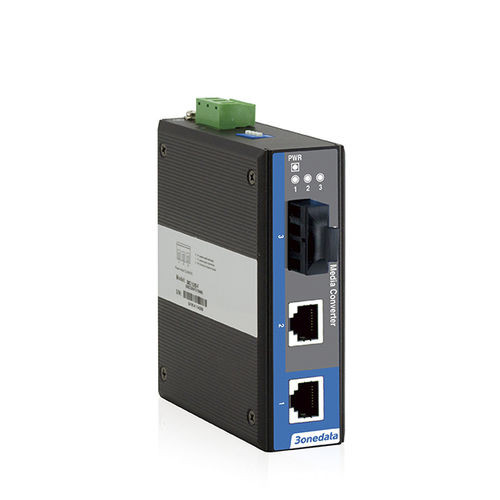 Convertitore di media - IMC102B-F - 3onedata Co.,Ltd. - Ethernet / su guida DIN / 2 porte