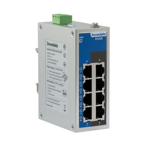 Switch Ethernet non gestibile - IES2008-8T-P48 - 3onedata Co.,Ltd. - 8 porte / di livello 2 / su guida DIN