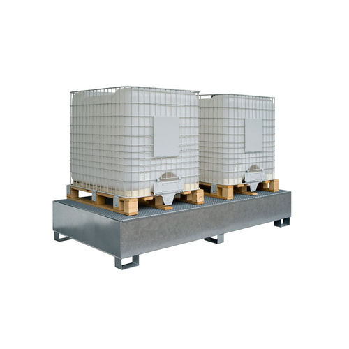 Vasca di ritenzione per contenitore IBC - TC 2 - Saebu Morsbach GmbH - 4 fusti / in metallo / con griglia zincata
