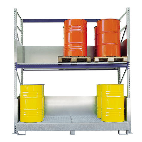 Scaffalatura regolabile - SCIS-16 - Saebu Morsbach GmbH - per carichi medi / per fusti con vasca di ritenzione / per pallet