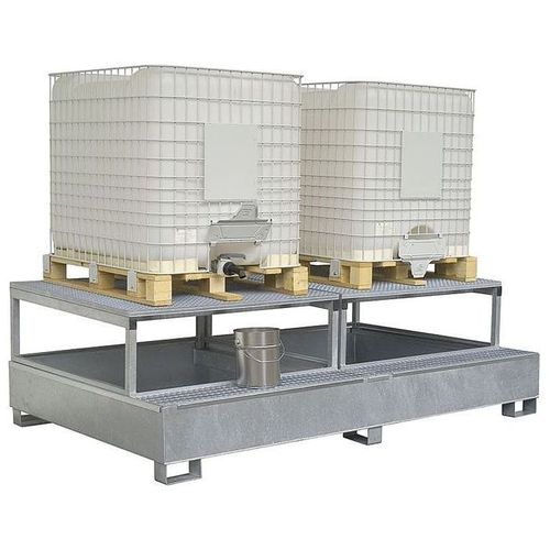 Vasca di ritenzione per contenitore IBC - TCB 2 - Saebu Morsbach GmbH - in metallo / con griglia zincata