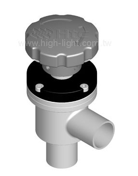 Valvola a otturatore - Highlight Technology Corp. - manuale / ad angolo retto / per vuoto