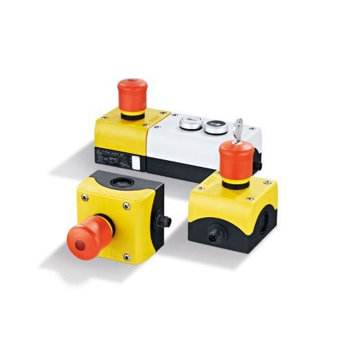 Pulsante a fungo - AC01x, E7007S series - ifm electronic - di arresto di emergenza / per ambienti difficili / luminoso