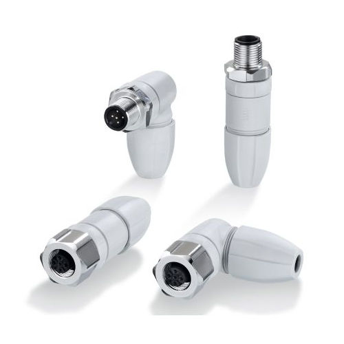 Connettore per applicazioni igieniche - EVF56, EVF570 series - ifm electronic - di dati / diritto / a gomito