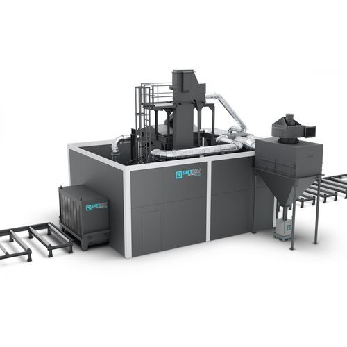 Granigliatrice con nastro trasportatore a rulli - 1508 - KALTENBACH - a 8 turbine / per metallo