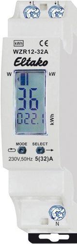 Contatore di energia elettrica monofase - WZR12-32A - Eltako Electronics - su guida DIN