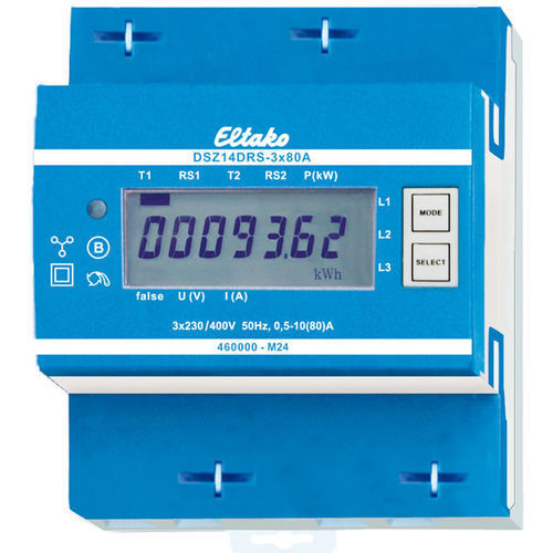 Contatore di energia elettrica trifase - DSZ14DRS-3x80A MID - Eltako Electronics - su guida DIN