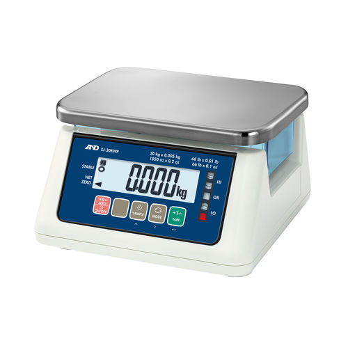 Bilancia multifunzione - SJ-WP series - A&D COMPANY, LIMITED - commerciale / con display LCD / in acciaio inossidabile