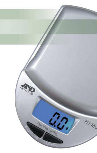 Bilancia con display LCD - HJ-150  - A&D COMPANY, LIMITED - in acciaio inossidabile / compatta / tascabile