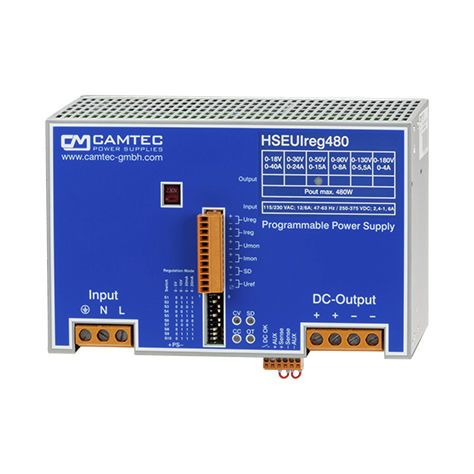 Alimentatore elettrico su guida DIN - HSEUIreg04801 - Camtec Power Supplies GmbH - AC/DC / da laboratorio / programmabile