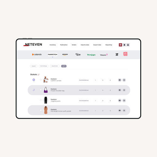 Piattaforma Cloud per il commercio elettronico - Neteven - Gerber Technology, a Lectra company - di stoccaggio dei dati / di gestione dati / di supervisione