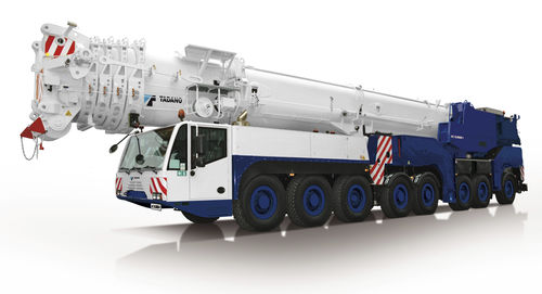 Gru montata su camion - AC 8.500-1 - TADANO FAUN - con braccio impennabile / fuoristrada / di sollevamento