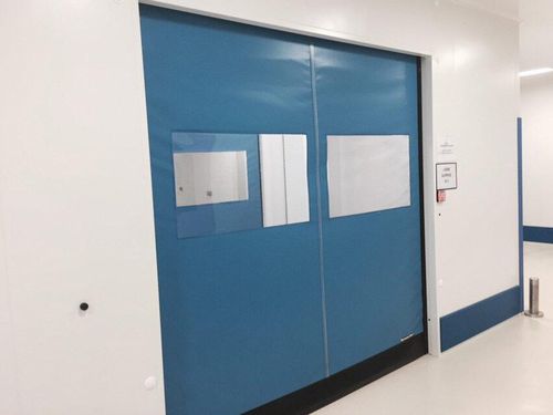 Porta scorrevole - B.M.P. srl - ad avvolgimento / in acciaio inossidabile / in PVC