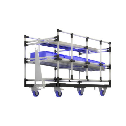 Carrello per movimentazione - Scaglia Indeva - in metallo / a ripiani / porta-contenitori