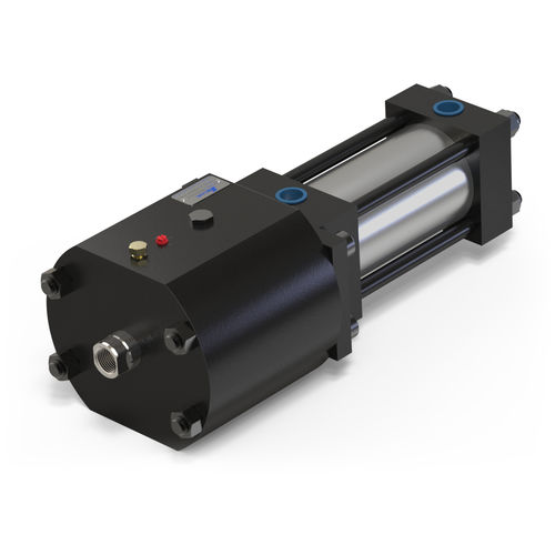 Elemento di bloccaggio per asta idraulico - RCH series - Advanced Machine & Engineering - montato su cilindro pneumatico