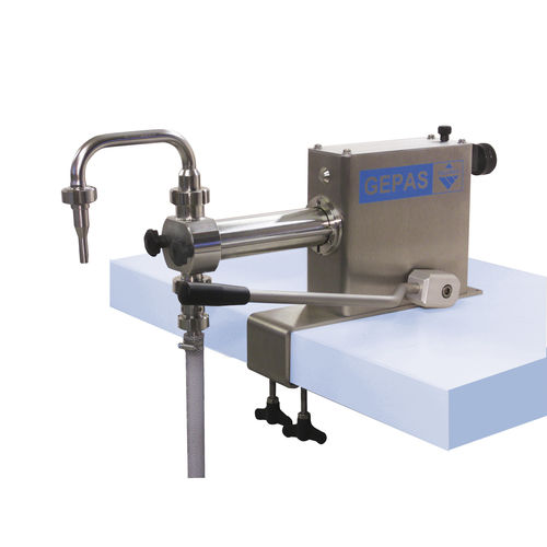 Riempitrice semiautomatica - AH - GEPAS mbH - multicontenitore / per bottiglie in vetro / per fiale