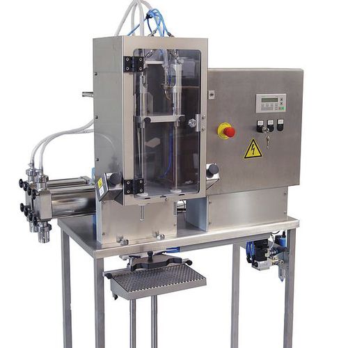 Riempitrice semiautomatica - AST1000 - GEPAS mbH - per sacchetti / per bottiglie / per barattoli e vasetti