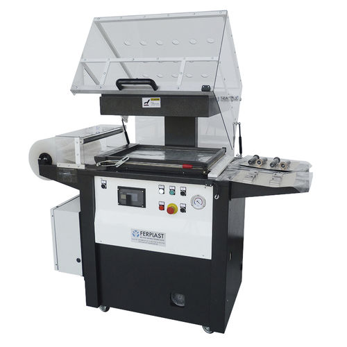Macchina per imballaggio controllata da PLC - FP 390 - Ferplast - semiautomatica / con avanzamento manuale / con film termoretraibile