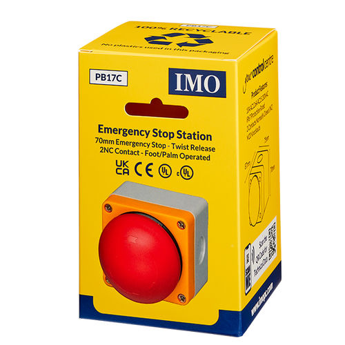 Pulsante a fungo - PB17C - IMO Precision Controls Limited - di arresto di emergenza / IP67 / in plastica