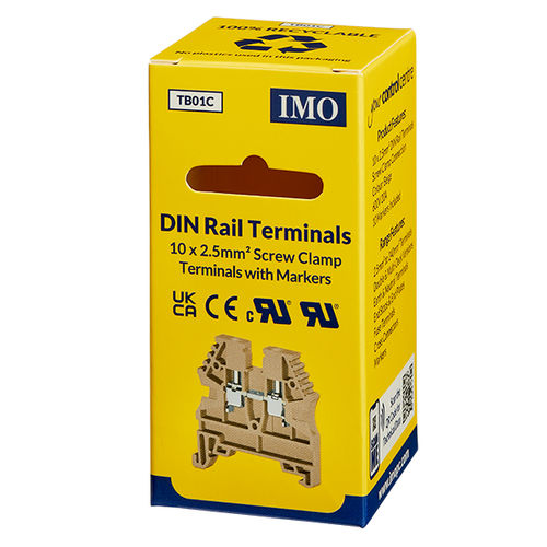 Morsetto componibile su guida DIN - TB01C - IMO Precision Controls Limited - con connessione a vite / in materia plastica / unipolare
