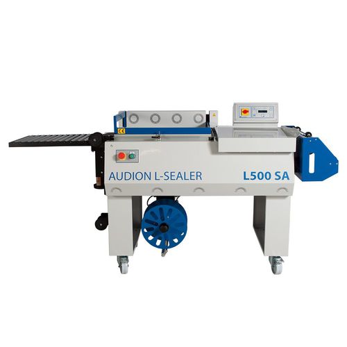 Saldatrice angolare semiautomatica - L series - Audion Packaging Machines - con tunnel di retrazione