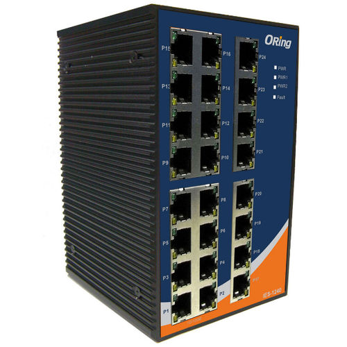 Switch Ethernet non gestibile - IES-1240 - Oring Industrial Networking Corp. - 10/100BaseT(X) / 24 porte / su guida DIN