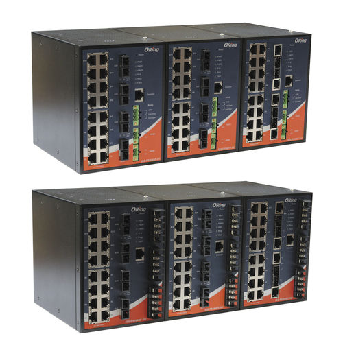 Switch Ethernet gestibile - IGS-P9164 series - Oring Industrial Networking Corp. - 20 porte / gigabit / su guida DIN