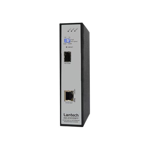 Commutatore convertitore intelligente - IGC-0101DSFP series - Lantech Communications Europe GmbH - 2 porte / Ethernet / su guida DIN