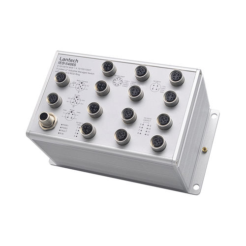 Switch Ethernet gestibile - IES-5408S series - Lantech Communications Europe GmbH - 12 porte / gigabit / su guida DIN