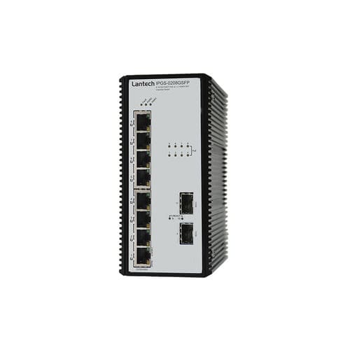 Switch Ethernet non gestibile - IPGS-0208GSFP series - Lantech Communications Europe GmbH - 10 porte / gigabit / su guida DIN