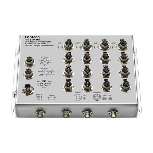 Switch Ethernet gestibile - I(P)ES-5416T series - Lantech Communications Europe GmbH - 5 porte / PoE / EN50155