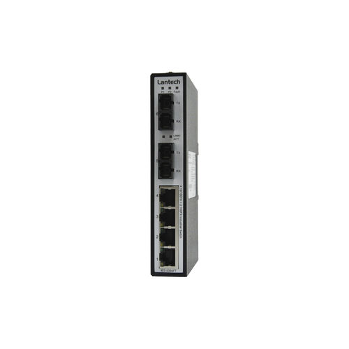 Switch Ethernet non gestibile - IES-0204FT series - Lantech Communications Europe GmbH - 6 porte / su guida DIN / a parete