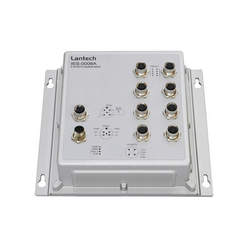 Switch Ethernet non gestibile - IES-0008A series - Lantech Communications Europe GmbH - 8 porte / su guida DIN / a parete