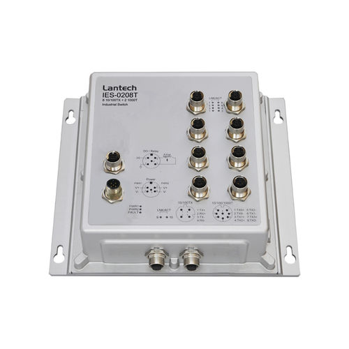 Switch Ethernet non gestibile - IES-0208T series - Lantech Communications Europe GmbH - 10 porte / gigabit / su guida DIN