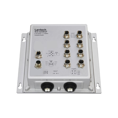 Switch Ethernet non gestibile - IES-0208GF series - Lantech Communications Europe GmbH - 10 porte / gigabit / su guida DIN