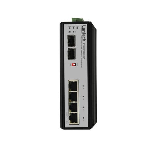 Switch Ethernet non gestibile - IPGS-0204DSFP series - Lantech Communications Europe GmbH - 6 porte / su guida DIN / a parete