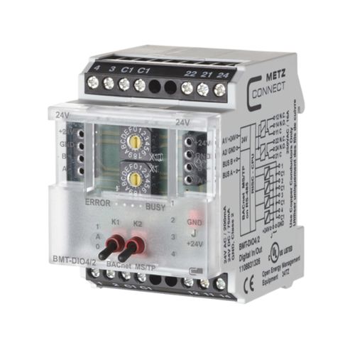 Modulo I/O digitale - BMT-DIO4/2 BACnet MS/TP - METZ CONNECT - BACnet / con uscita a relè / 4 ingressi digitali