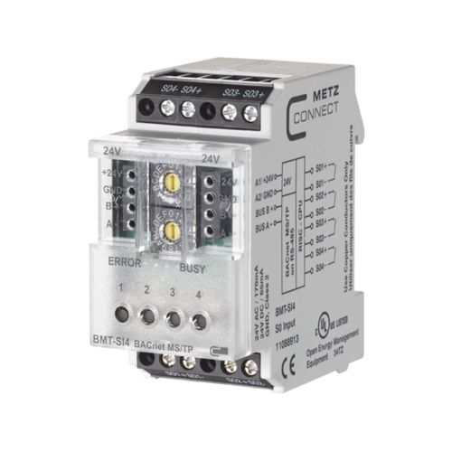 Modulo I/O digitale - BMT-SI4 BACnet MS/TP - METZ CONNECT - BACnet / a 4 ingressi analogici / su guida DIN