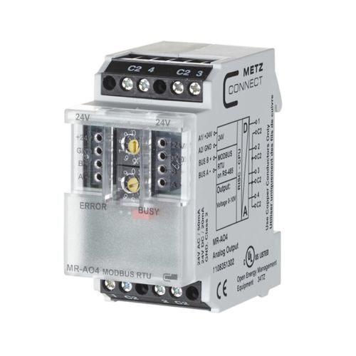 Modulo di I/O digitale - MR-AO4 Modbus RTU - METZ CONNECT - Modbus RTU / con 4 uscite analogiche / su guida DIN
