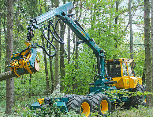 Abbattitrice forestale gommata - HSM 904F Kombi - HSM - Hohenloher Spezial-Maschinenbau GmbH & Co. K - caricatore forestale