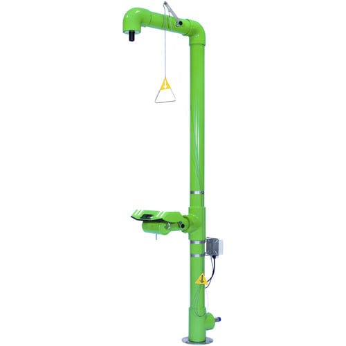 Doccia di sicurezza da terra - 795 7917 - GIA Premix AB - con lavaocchi/lavafaccia / in plastica / antigelo