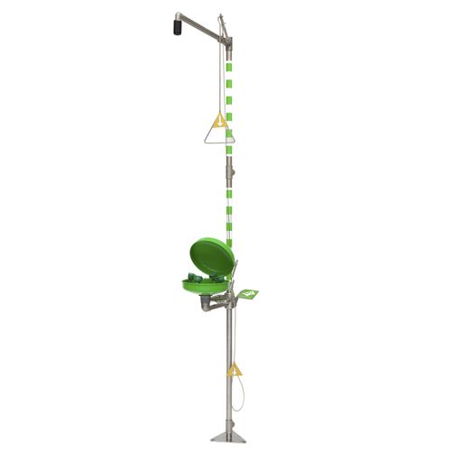 Doccia di sicurezza da terra - 797 6169 - GIA Premix AB - con lavaocchi/lavafaccia / in plastica / in acciaio inossidabile