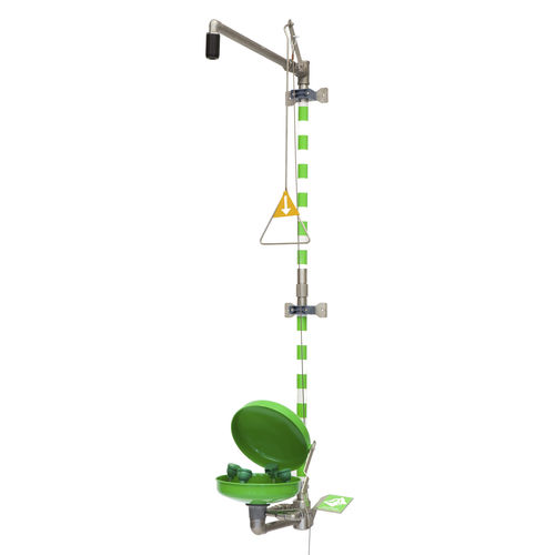 Doccia di sicurezza da parete - 797 6173 - GIA Premix AB - con lavaocchi/lavafaccia / in plastica / automatica