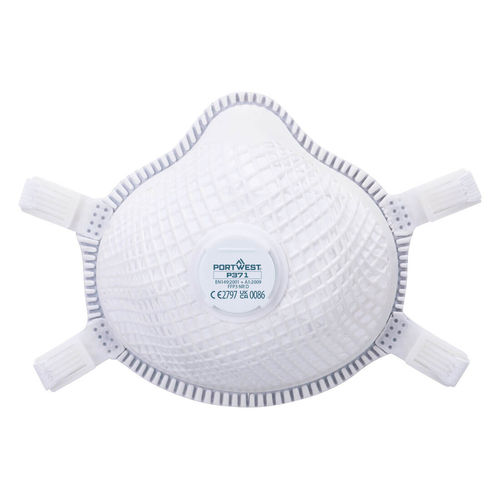 Maschera di protezione monouso - P371WHR - Portwest Clothing Ltd - semimaschera / con allacciatura posteriore / bianca